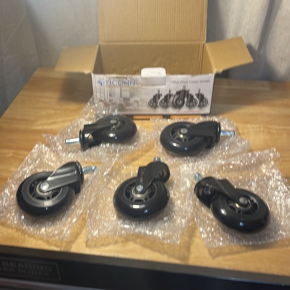 NWT TICONN Office Chair Caster Wheels Set of 5 - Picture 2 of 16